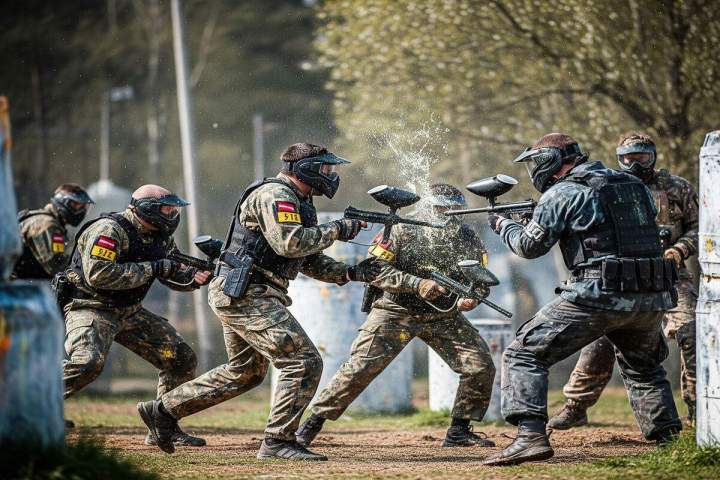 une partie de paintball adulte